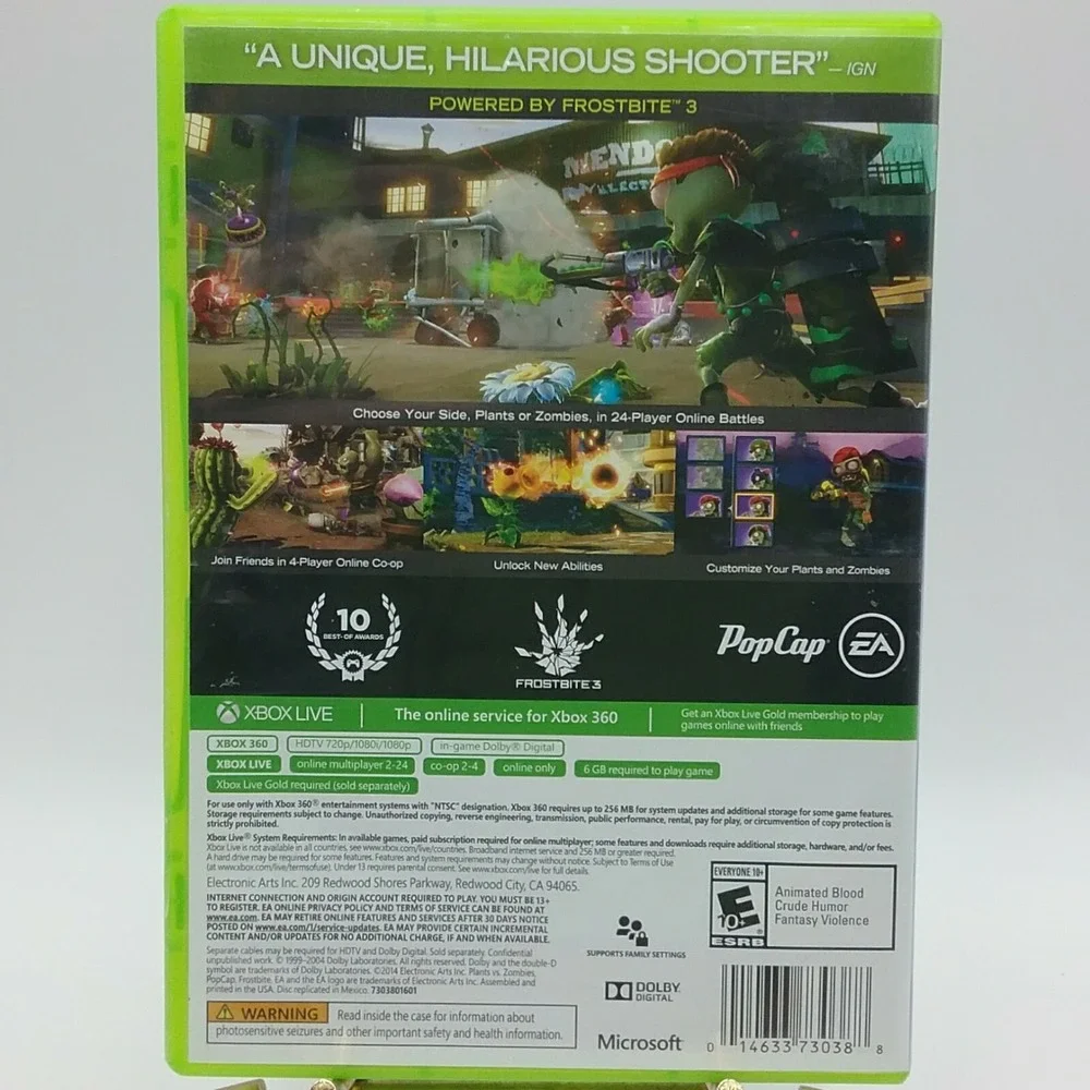 Plants vs Zombies Garden Warfare Xbox 360 2014 Disk and Case No Manual Online